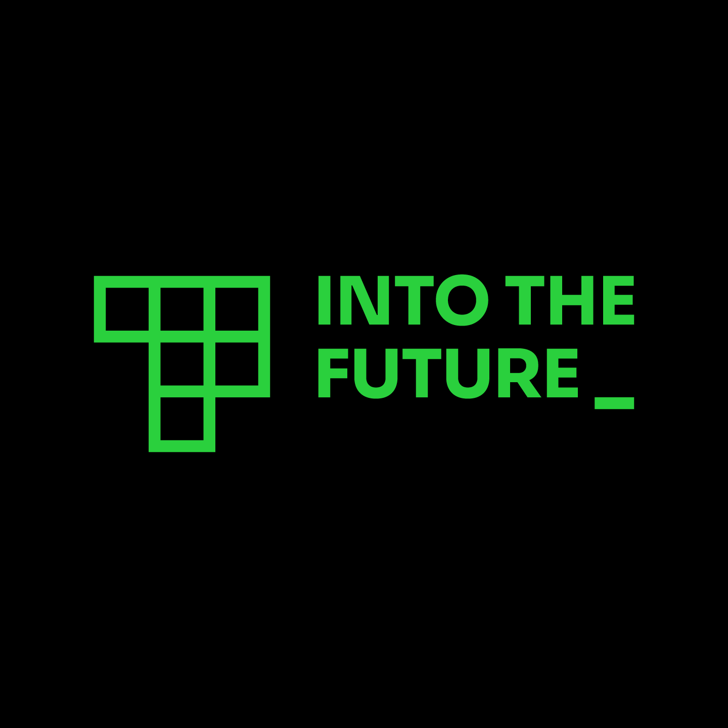 Into The Future logo, in green on black.