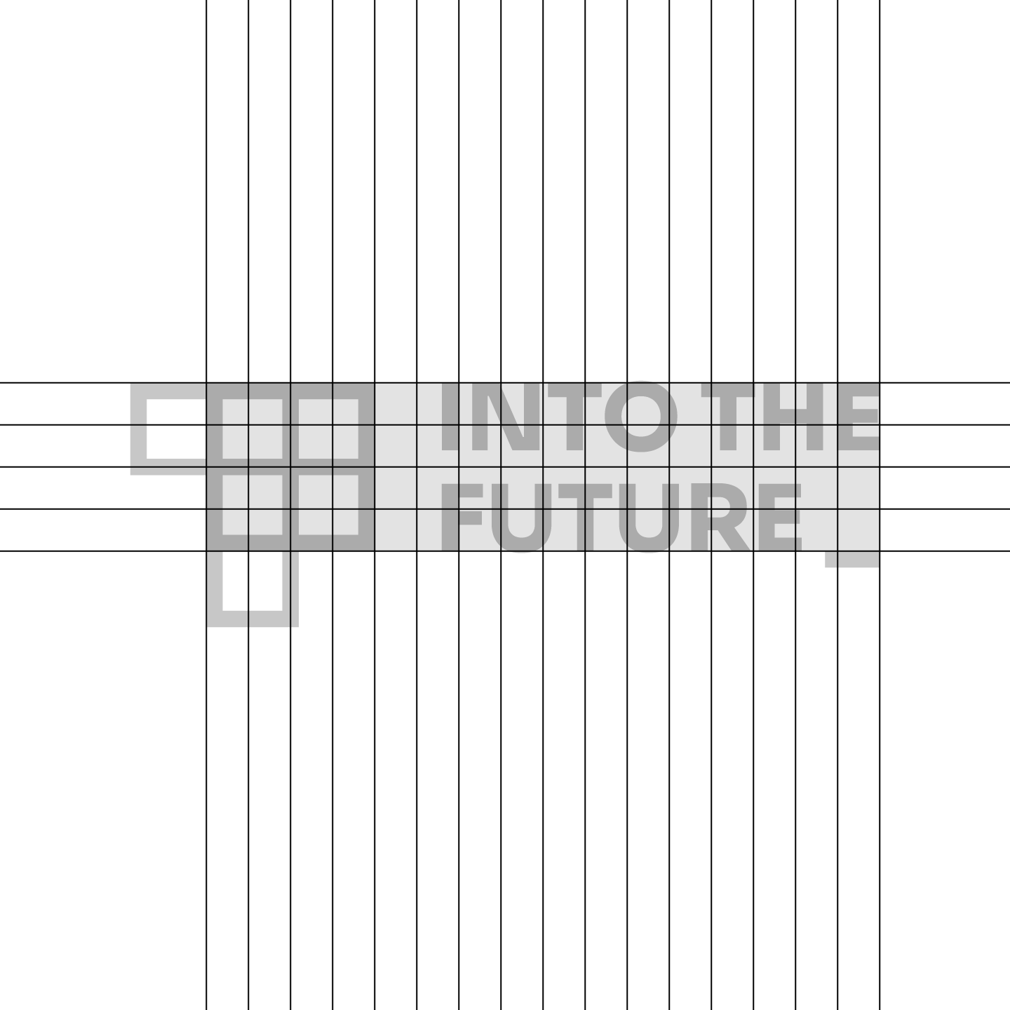 Construction lines underpinning the logo for Into The Future.