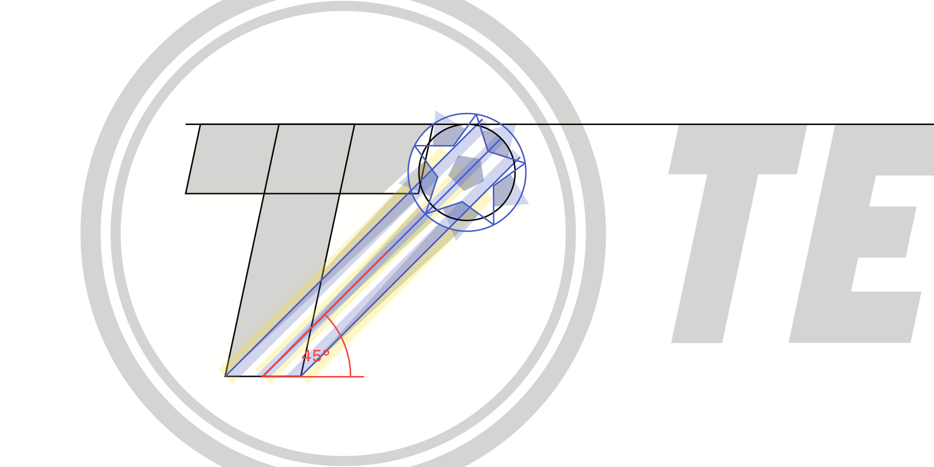 Construction lines underpinning the logo for The Terrace.